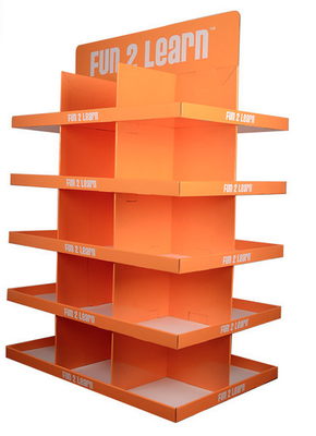 Conception ondulée de Digital 3D de support d'affichage de carton orange de compartiment